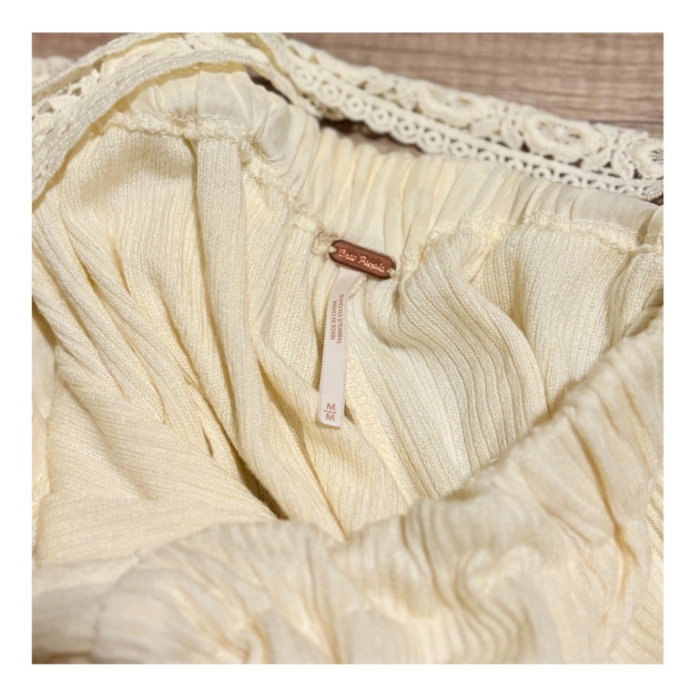 Free People Cream Boho Open Back Wide Sleeve Jumpsuit Romper Size M - Picture 3 of 10